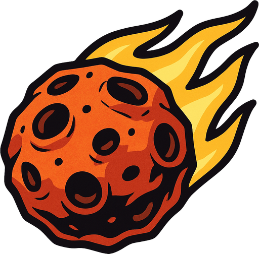 meteor taşı.
In-Game asset.  2d.  High contrast.  No shadows