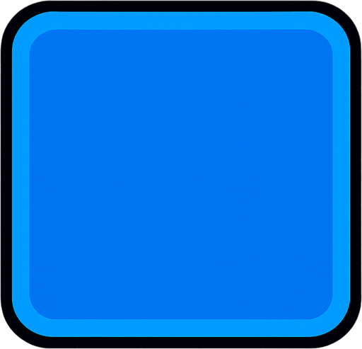a simple square button in blue color.
In-Game asset.  2d.  High contrast.  No shadows