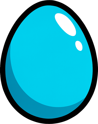 CYAN EGG.
In-Game asset.  2d.  High contrast.  No shadows