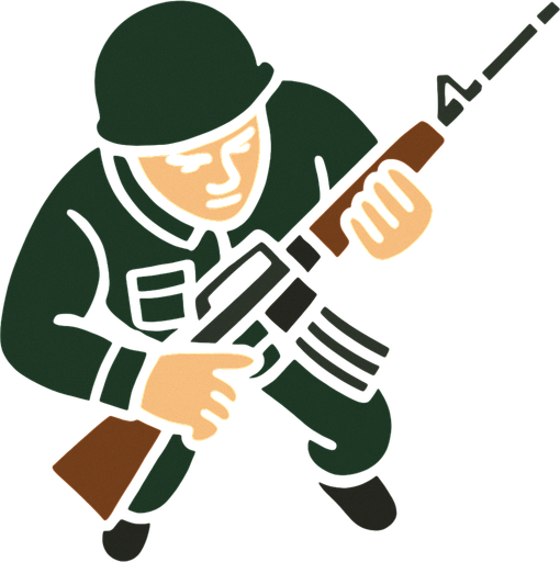 Make it view from sky and change color of rifle to black and brown