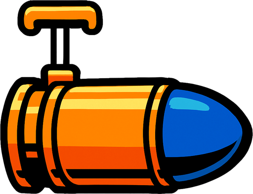 Pump bullet.
In-Game asset.  2d.  High contrast.  No shadows