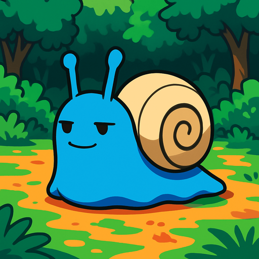 gambar 2d anime sifut slug di atas permukaan hutan.
In-Game asset.  2d.  High contrast.  No shadows