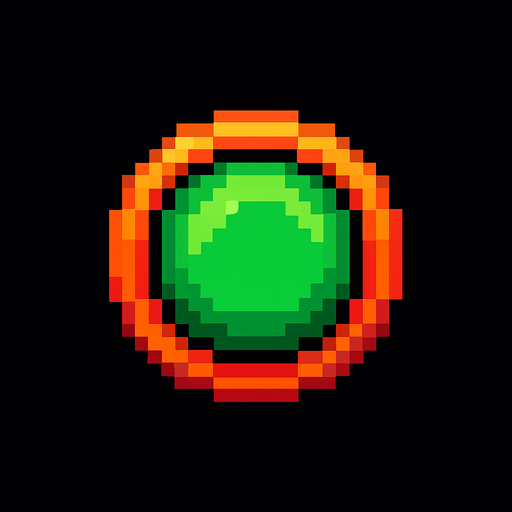 pixel art circle bullet button.
In-Game asset.  2d.  High contrast.  No shadows