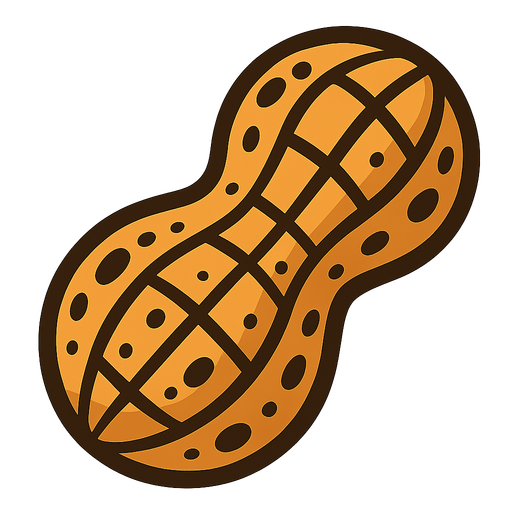 A peanut.
In-Game asset.  2d.  High contrast.  No shadows