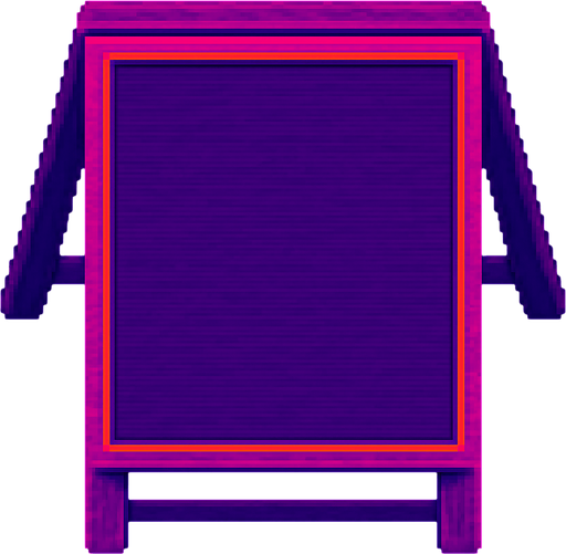 A blank sandwhich board. Top down view.