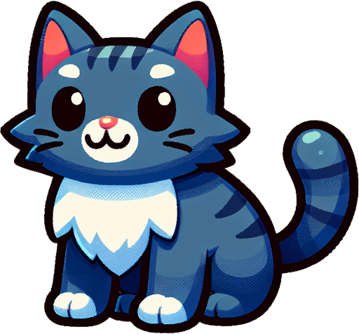 kedi.
Single Game Texture. In-Game asset. 2d. Blank background. High contrast. No shadows.