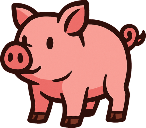 Pig.
In-Game asset.  2d.  High contrast.  No shadows