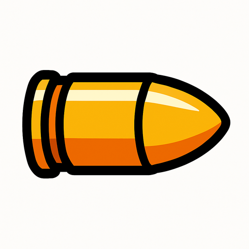 bullet.
In-Game asset.  2d.  High contrast.  No shadows