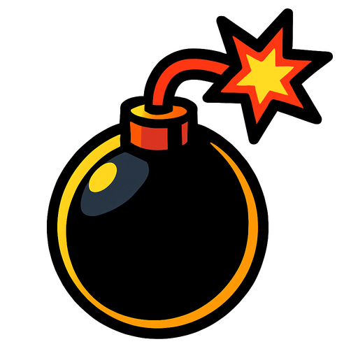 2D golgesiz guclu bomba resimi.
In-Game asset.  2d.  High contrast.  No shadows
