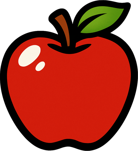 apple.
In-Game asset.  2d.  High contrast.  No shadows