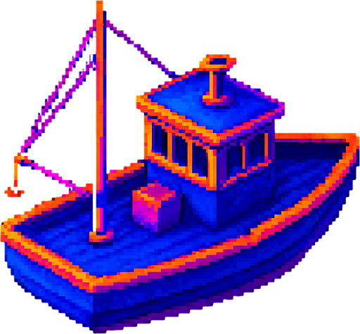 Turn the boat clockwise 45 degrees to face the bow right.