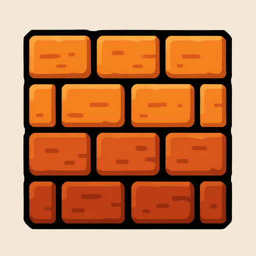 Brick block.
In-Game asset.  2d.  High contrast.  No shadows