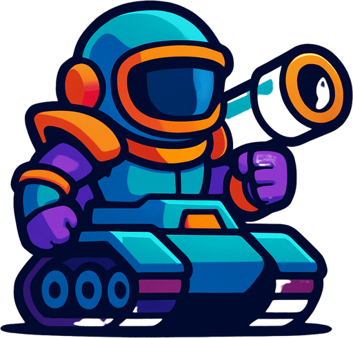 tank hero character space galaxy theme tower defense game.
In-Game asset.  2d.  High contrast.  No shadows