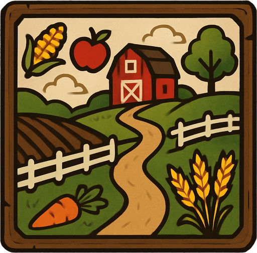 Tablero de granja.
In-Game asset.  2d.  High contrast