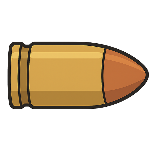 bulet. No background. Transparent background. Blank background. No shadows. 2d. In-Game asset. flat