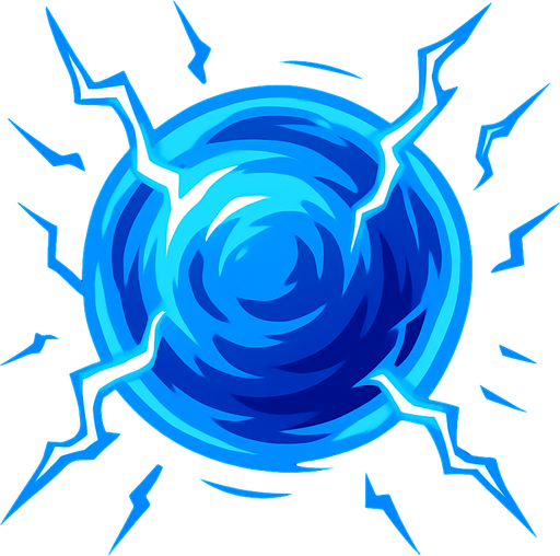 blue thunder ball.
In-Game asset.  2d.  High contrast.  No shadows