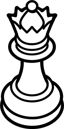 Chess queen white View from above.
In-Game asset.  2d.  High contrast.  No shadows