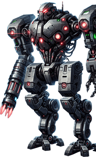 Enemy.
Make an image of enemy in a game that has a robotic look