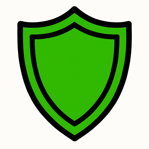 green shield.
In-Game asset.  2d.  High contrast.  No shadows