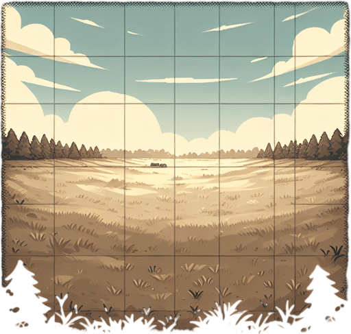 empty battlefield. meadow without trees. direct top down view. horizon in distance..
Single Game Texture. In-Game asset. 2d. Blank background. High contrast. No shadows.