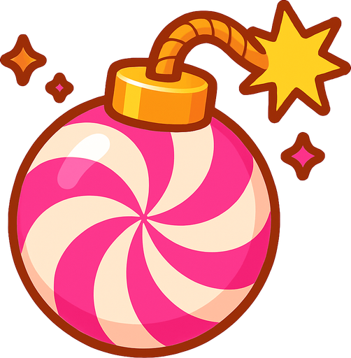 candy bomb.
In-Game asset.  2d.  High contrast.  No shadows