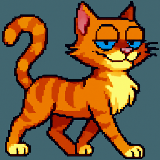 cambia la posicion de las piernas como si hubiese dado un paso con el mismo estilo pixel art