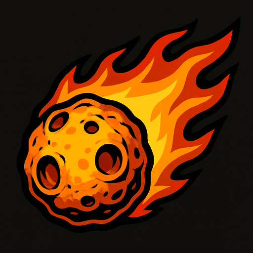 Meteor.
In-Game asset.  2d.  High contrast.  No shadows