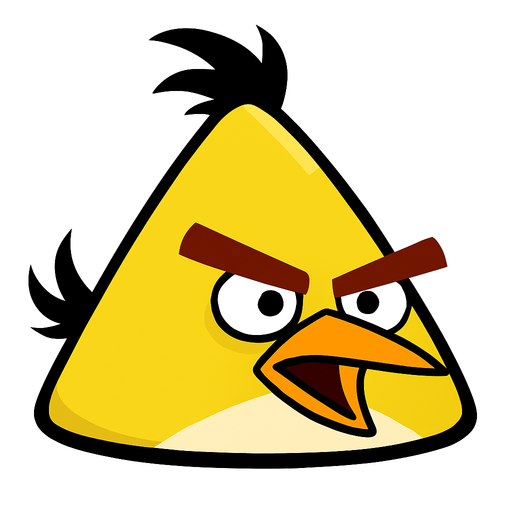 There is a yellow bird named Angry Birds Chuck, do that.
In-Game asset.  2d.  High contrast.  No shadows