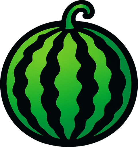 A watermelon.
In-Game asset.  2d.  High contrast.  No shadows