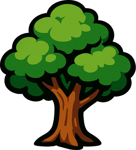 tree.
In-Game asset.  2d.  High contrast.  No shadows