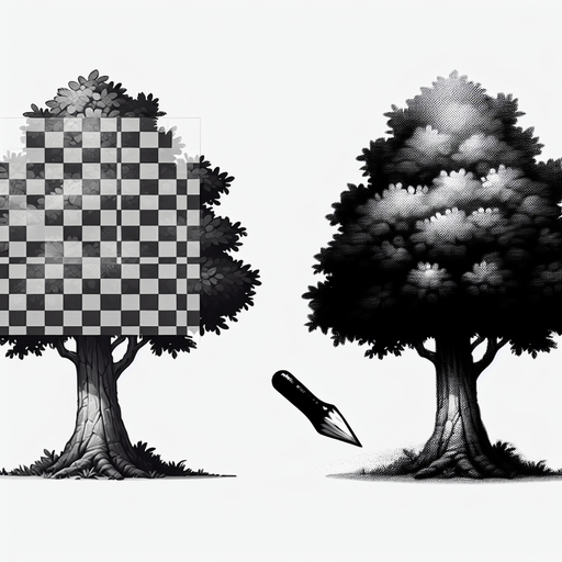 Tree.
Single Game Texture.  In-Game asset.  2d.  Blank background.  High contrast.  No shadows