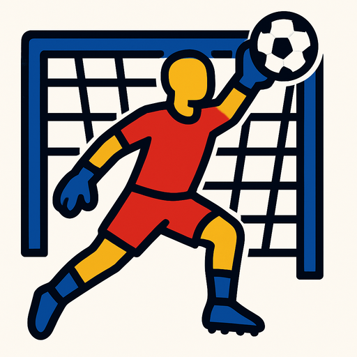 goalkeeper.
In-Game asset.  2d.  High contrast.  No shadows