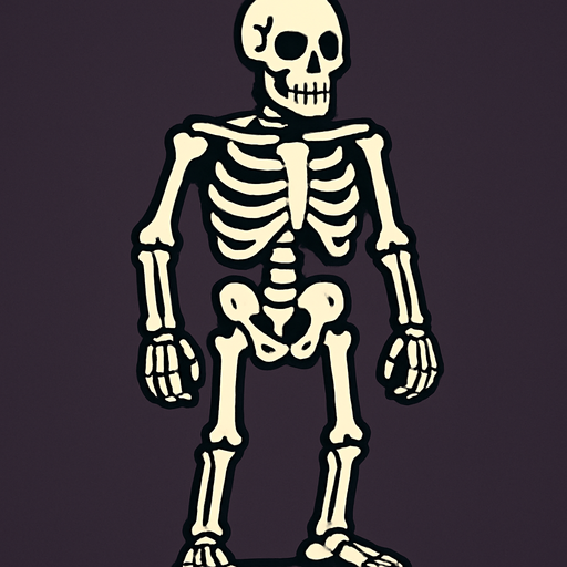 skeleton man.
In-Game asset.  2d.  High contrast.  No shadows