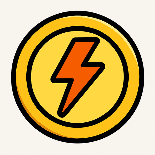 power coin.
In-Game asset.  2d.  High contrast.  No shadows. power coin