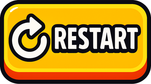 Restart button.
In-Game asset.  2d.  High contrast.  No shadows