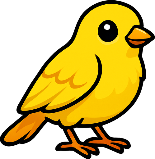 A very sweet yellow canary bird.
In-Game asset.  2d.  High contrast.  No shadows