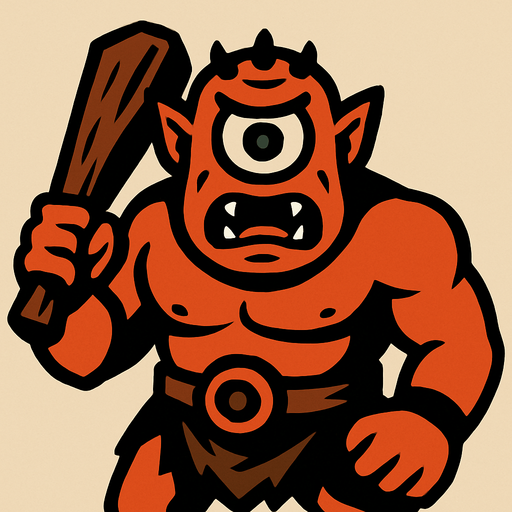 tek gözlü dev.
In-Game asset.  2d.  High contrast.  No shadows