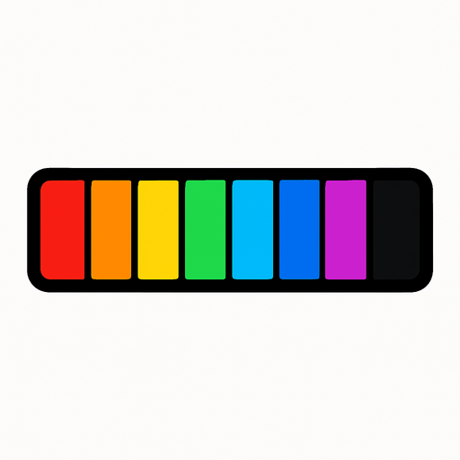 Barra de progreso de colores.
In-Game asset.  2d.  High contrast.  No shadows
