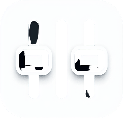 UI 3 horizontal faders icon. white.
2d.  No shadows