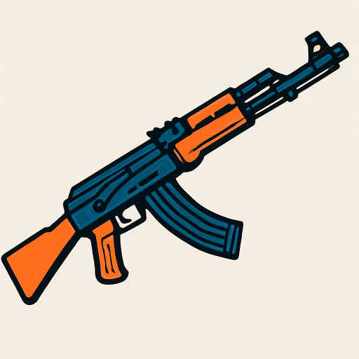 AK47.
In-Game asset.  2d.  High contrast.  No shadows