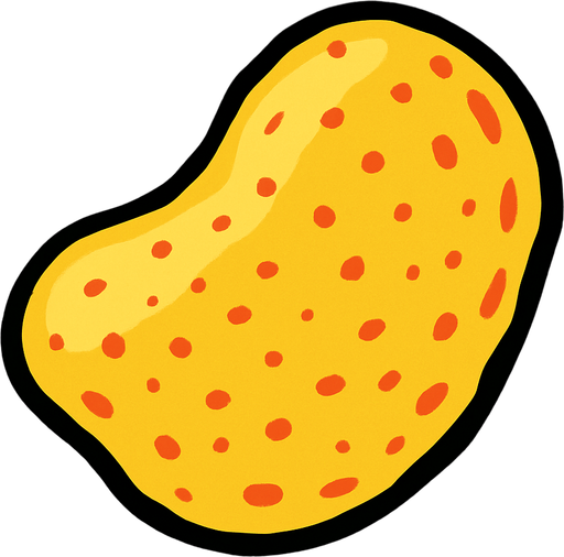 A potato chip.
In-Game asset.  2d.  High contrast.  No shadows