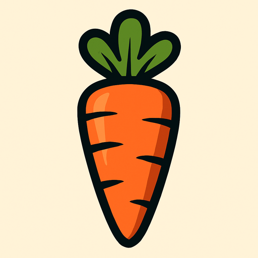 🥕.
In-Game asset.  2d.  High contrast.  No shadows
