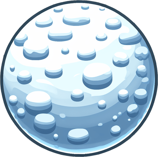 Плоский лед, круглый, мультяшный. Вид сверху.
Single Game Texture. In-Game asset. 2d. Blank background. High contrast. No shadows.