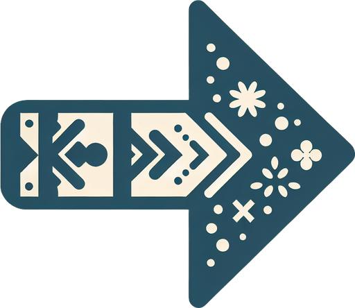 christmas inspired arrow pointing right, 2d flat.
Single Game Texture. In-Game asset. 2d. Blank background. High contrast. No shadows.