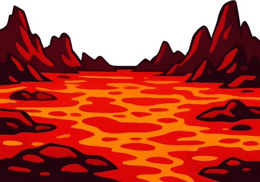 A area filled with lava and a sky two it’s still pretty vibrant but make sure it can loop without looking bad.
In-Game asset.  2d.  High contrast.  No shadows