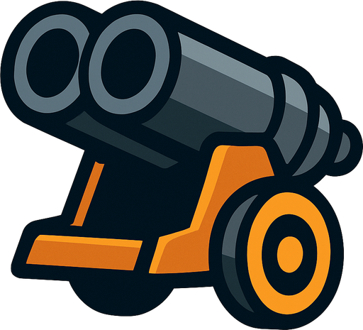 doble cañon.
In-Game asset.  2d.  High contrast.  No shadows