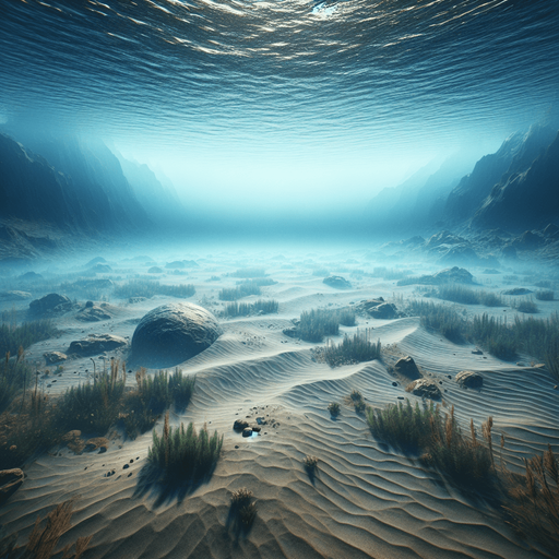 underwater view of empty lake.
Single Game Texture.  In-Game asset.  2d.  Blank background.  High contrast.  No shadows