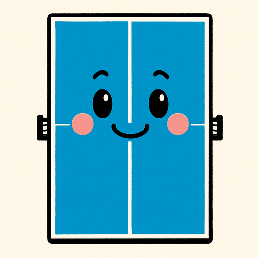 ping pong table only from the top with a face on it.
In-Game asset.  2d.  High contrast.  No shadows