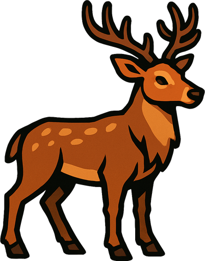 Deer.
In-Game asset.  2d.  High contrast.  No shadows