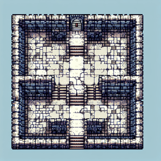 pixelart dungeon background. seen from the top..
Single Game Texture. In-Game asset. 2d. Blank background. High contrast. No shadows.